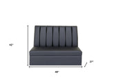 48" Black Faux Leather Loveseat